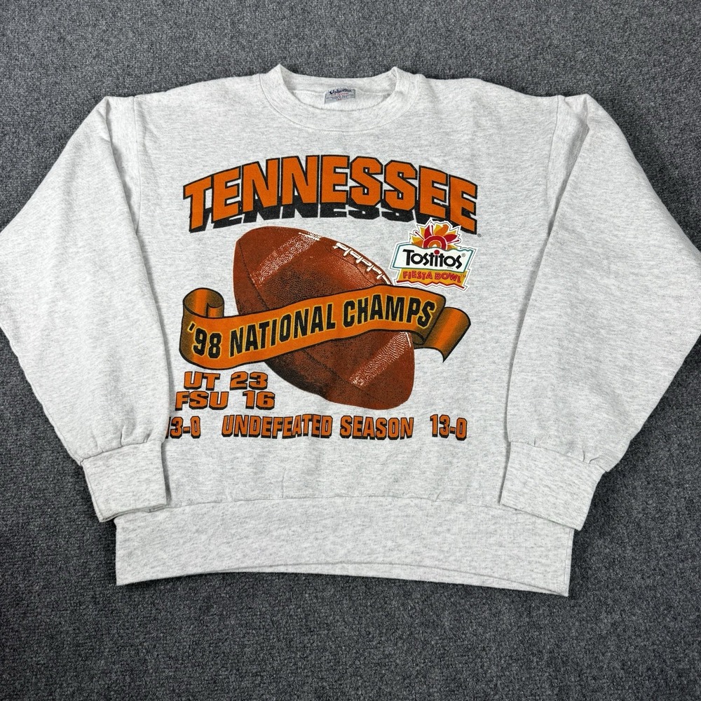 VTG 90s Tennessee Volunteers 1998 National Champions Sweatshirt Fiesta Bowl L